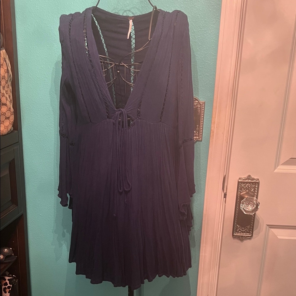 Free People Long Sleeve Dress - Deep Blue